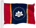 G128 Mississippi State Flag 2020 Version  3x5 feet  Printed 150D, Indoor/Outdoor, Vibrant Colors, Brass Grommets, Quality Polyester, Much Thicker More Durable Than 100D 75D Polyester