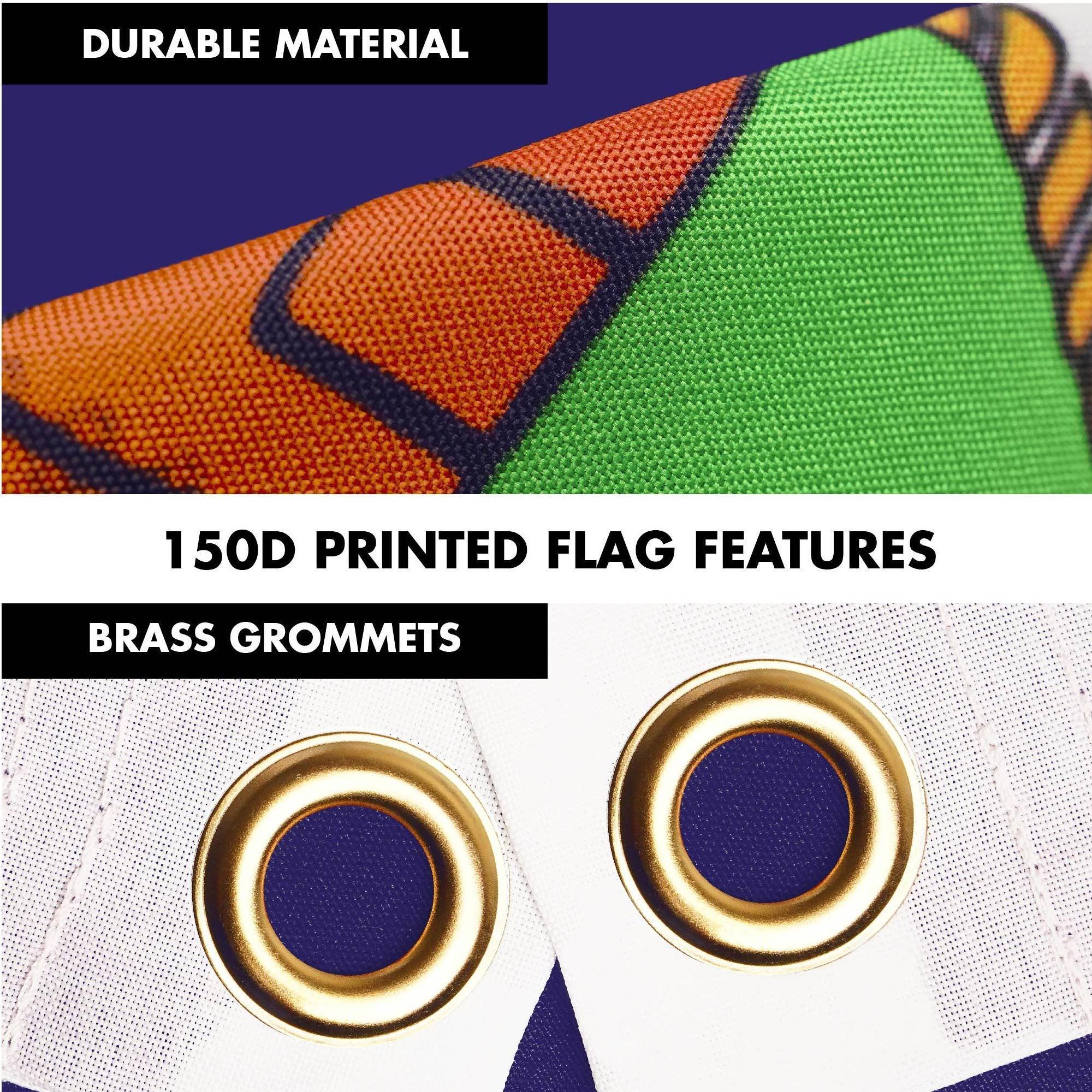 G128 Combo Pack: 6 Ft Tangle Free Spinning Flagpole (Black) & Kansas Flag 3x5 Ft Printed 150D Polyester, Brass Grommets (Flag Included) Aluminum Flag Pole